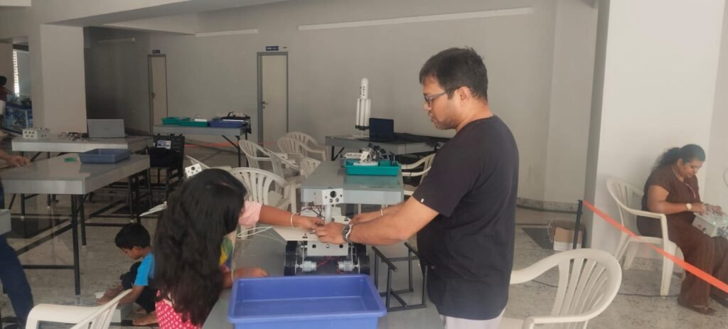 Parents and Children Learning Together at the Mars Rover Training Program